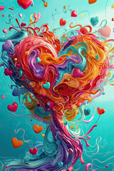 Obraz premium Colorful illustration of love in a very artistic style