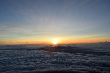Naklejka na ściany i meble The morning son from the top of the Mount Fuji
