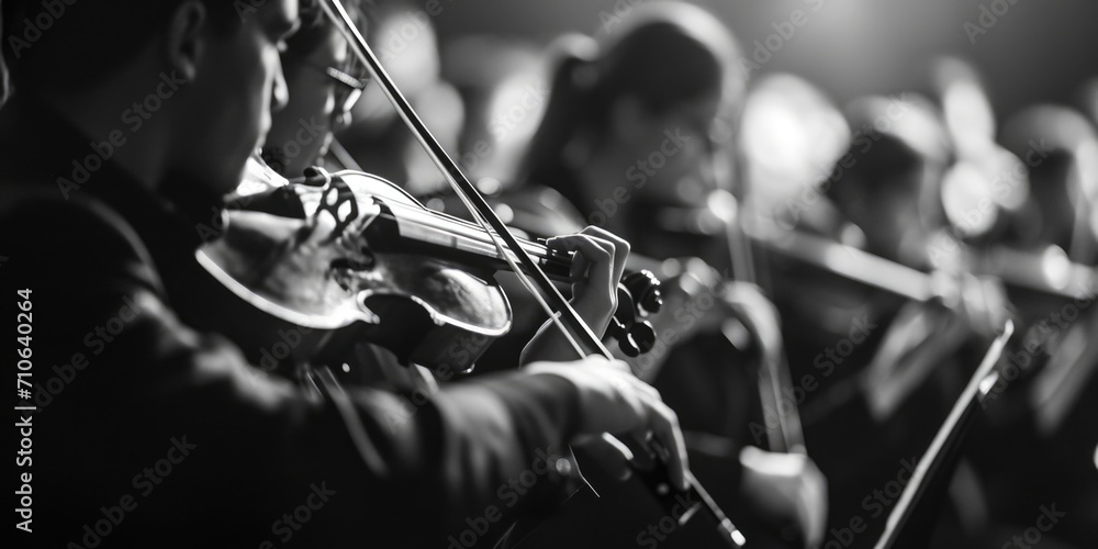 Poster a captivating black and white photo showcasing a group of talented musicians. perfect for adding a t