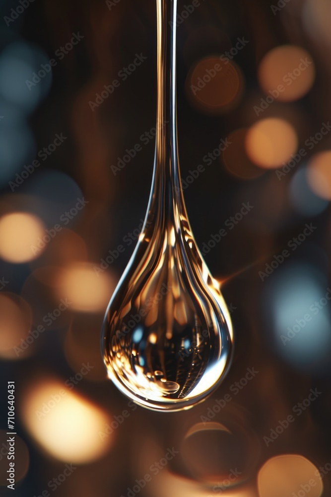 Aufkleber a close-up view of a single drop of liquid. this image captures the details and texture of the liqui