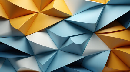 Abstract light blue and yellow color geometric paper composition banner background
