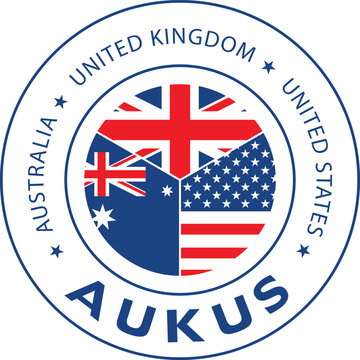 Aukus alliance logo, trilateral security partnership for the Indo-Pacific region, vector illustration