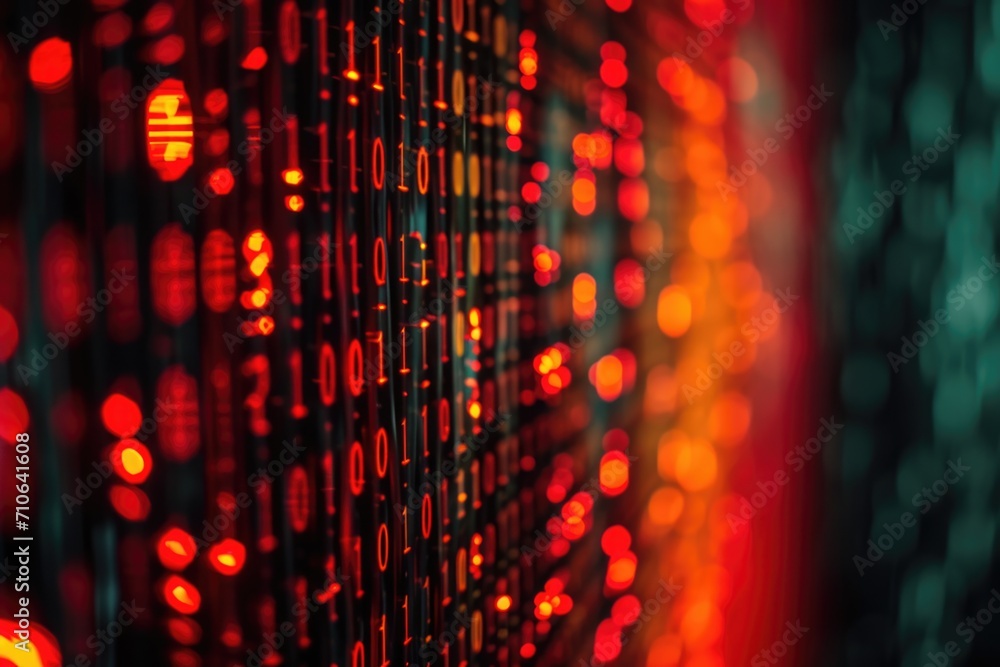 Poster A close-up view of a wall adorned with numerous lights. This image can add a touch of brightness and ambiance to any space