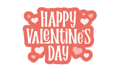 Happy valentine's sticker design. Valentines love banner text design. - obrazy, fototapety, plakaty