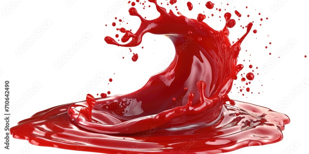 Canvas Prints A vibrant splash of red liquid on a pristine white surface.