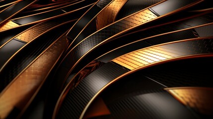 Motor sport background, modern abstract lines and waves textured black and gold