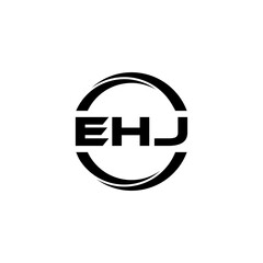 EHJ letter logo design with white background in illustrator, cube logo, vector logo, modern alphabet font overlap style. calligraphy designs for logo, Poster, Invitation, etc.