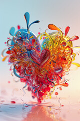 Fototapeta premium Colorful illustration of love in a very artistic style