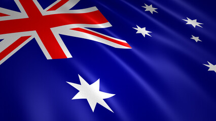 Australia floating flag. 3D illustration