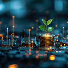 Finance and money technology background concept of business prosperity and asset management