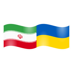 National flags of Iran and Ukraine	
