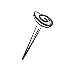 Metal nail decorative vector icon illustration lines isolated on square white background. Simple flat minimalist art styled carpentry home improvement tools object drawing.