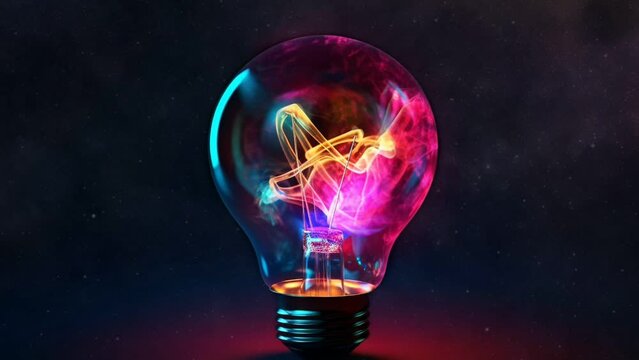 A colorfull bulb with loop animation