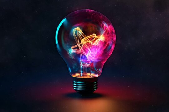 A colorfull bulb with loop animation