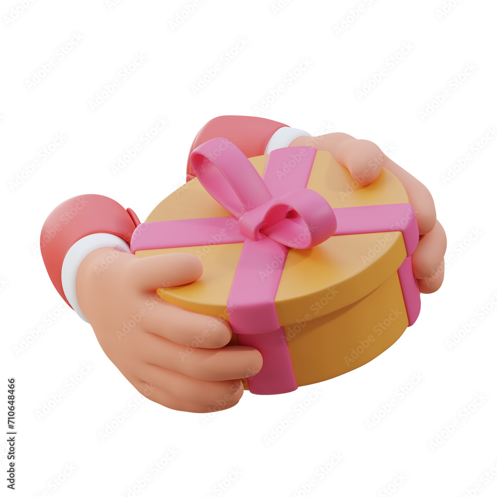 Aufkleber 3d gift box model surprise and delight. 3d illustration, 3d element, 3d rendering. 3d visualization 