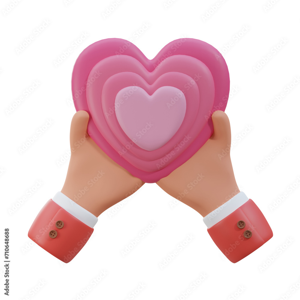 Poster 3d heart model beating strong. 3d illustration, 3d element, 3d rendering. 3d visualization isolated 