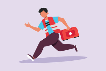 Fototapeta na wymiar First aid, emergency concept. Colored flat vector illustration isolated.