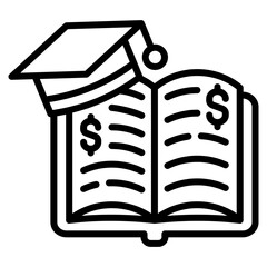 Fototapeta premium Financial Education Icon For Design