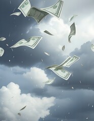 Flying Money In The Sky | Raining Money From The Sky | AI Generated 