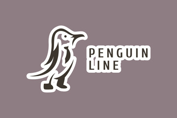 Penguin with Tie Sticker vector logo design. Penguin sticker vector logo design. Penguin icon vector design. Symbol logo illustration.
