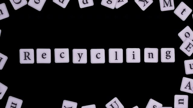  Recycling  Stop Motion Letters On Alpha Channel