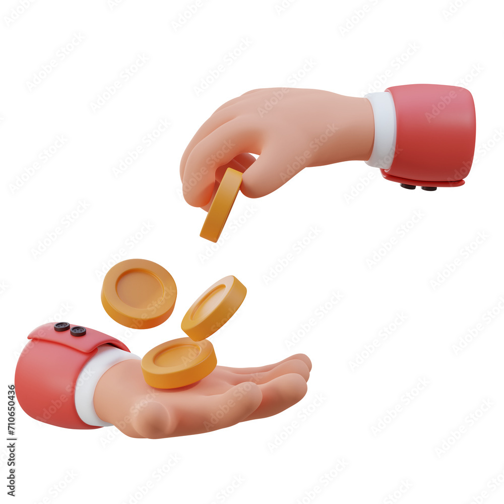 Aufkleber 3d give model small gestures big impact. 3d illustration, 3d element, 3d rendering. 3d visualization