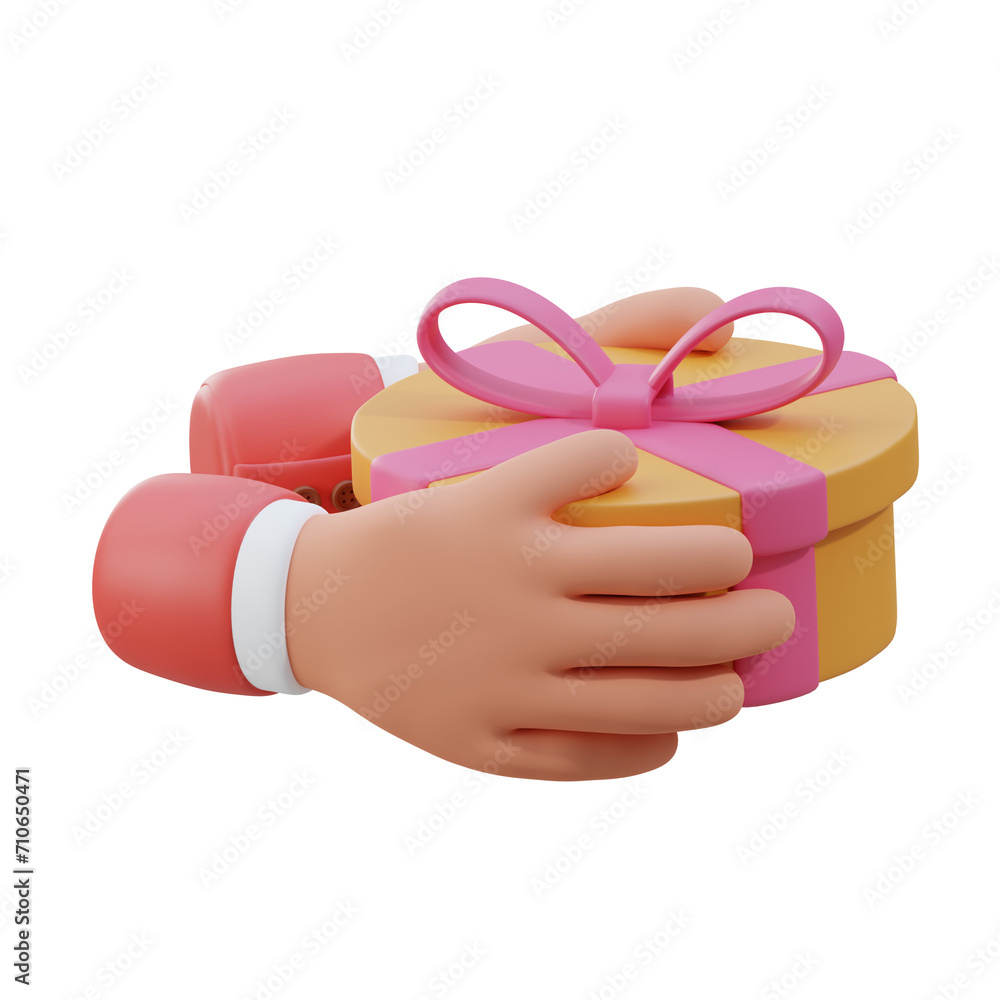 Aufkleber 3d gift box model surprise and delight. 3d illustration, 3d element, 3d rendering. 3d visualization 