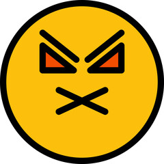 Obraz premium Angry and Mute Face Emoji 