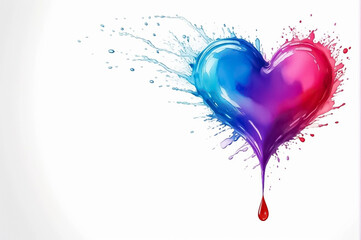 Water color heart background for valentine day.