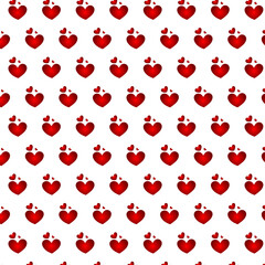 seamless pattern with red hearts collection