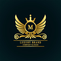 Golden luxury logo brand vector design