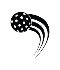 Flying Pickleball Black Vector. You can use it as club logo, banner design etc.