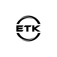 ETK letter logo design with white background in illustrator, cube logo, vector logo, modern alphabet font overlap style. calligraphy designs for logo, Poster, Invitation, etc.