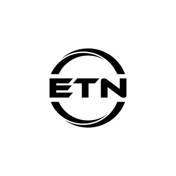 ETN letter logo design with white background in illustrator, cube logo, vector logo, modern alphabet font overlap style. calligraphy designs for logo, Poster, Invitation, etc.