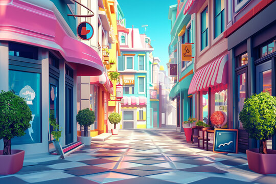 Game background 3d stylish architecture illustration
