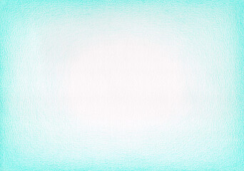 Hand Drawn Light Blue Green Painted Gradient Frame on White Paper Texture Background. Use Canson Fine Face Paper 100 Pounds A5 With Light Turquois 68 Renaissance Artists' Coloured Pencil. From Scanner