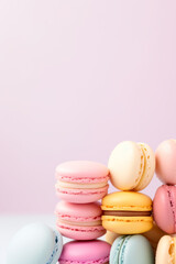 Obraz premium Macaroons stacked on pink background