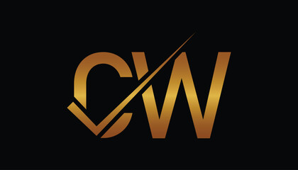 CW Letter Logo Design Template Vector. Creative initials letter CW logo concept.