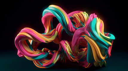 Illustration of twisted colorful shapes