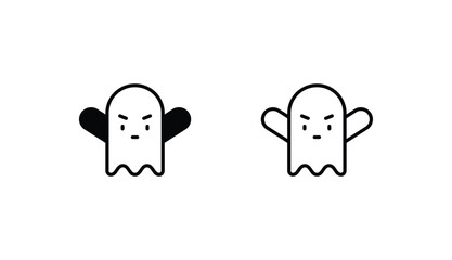 Ghost icon design with white background stock illustration