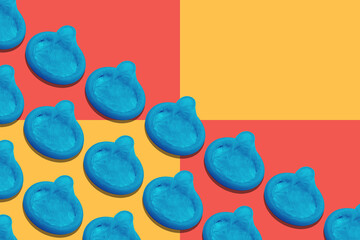 Pattern with group of condoms