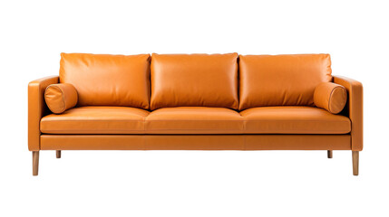 front view of a track-arm sofa isolated on a white background