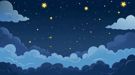 Cartoon sky, paper cut aer style. 