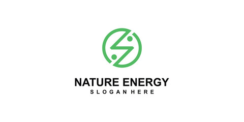Simple nature energy logo design with modern concept| premium  vector