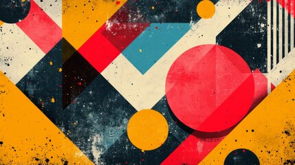 Abstract  retro, Neo Memphis, Dadaism, Cubism, Surrealism, Collage, Minimal style. Decoration art background. Abstract geometric illustration background. Abstract templates for designs. 