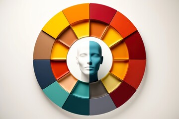 Fototapeta premium 3d abstract human head,face, Psychic waves concept