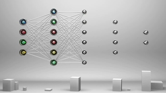 Artificial Training Deep Neural Networks learning process, Data Science 4K 3D