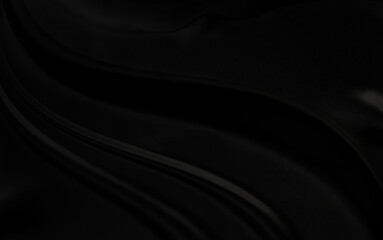 Black gray satin dark fabric texture luxurious shiny that is abstract silk cloth background with patterns soft waves blur beautiful.