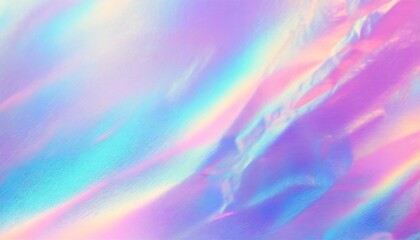 blurred abstract modern pastel colored holographic background in 80s style crumpled iridescent foil real texture synthwave vaporwave style retrowave retro futurism webpunk illustration - obrazy, fototapety, plakaty