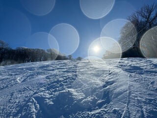 2024年1月の福島県のネコママウンテンの北エリアのゲレンデ